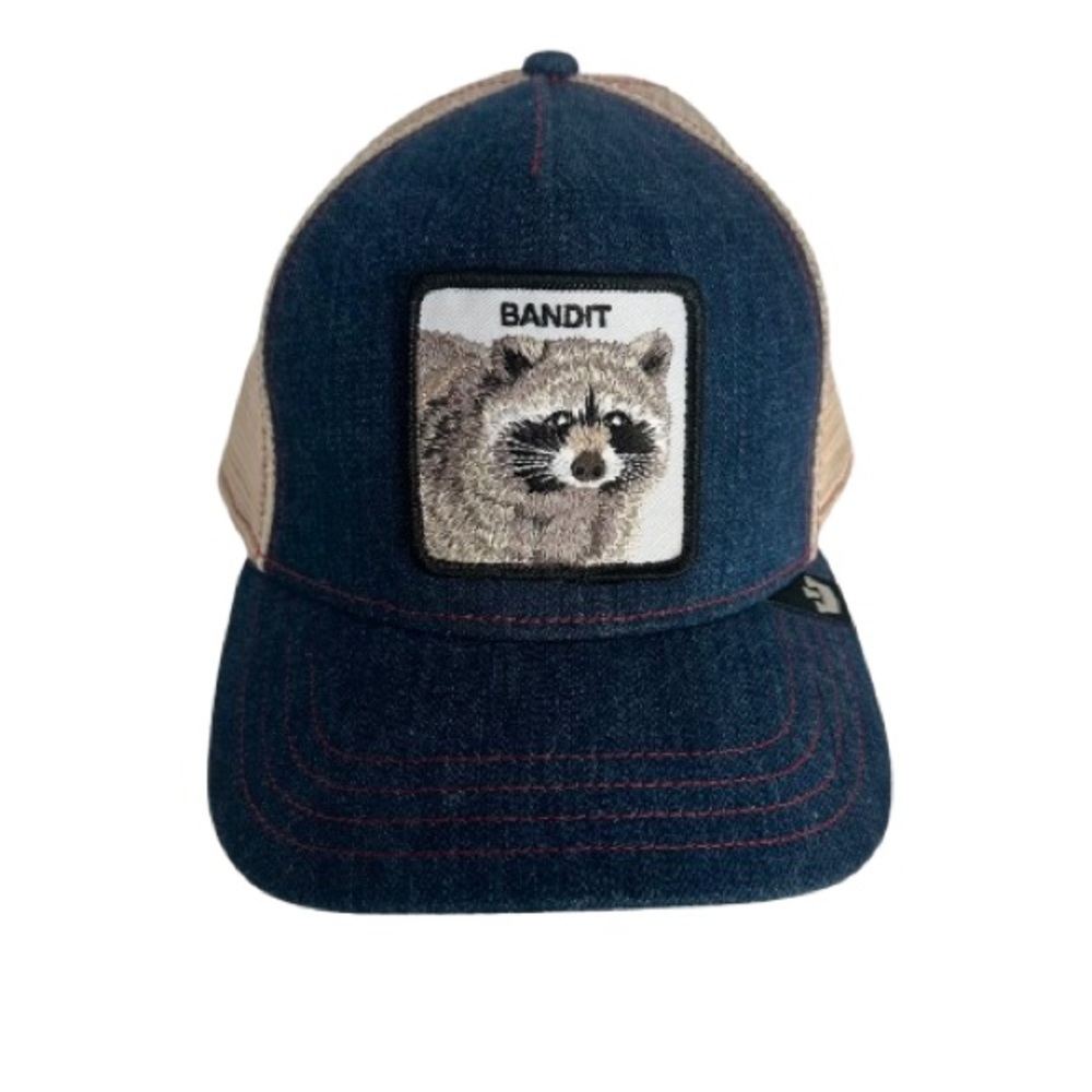 Goorin Bros rare Bandit dark denim and ivory trucker hat Animal Farm one size